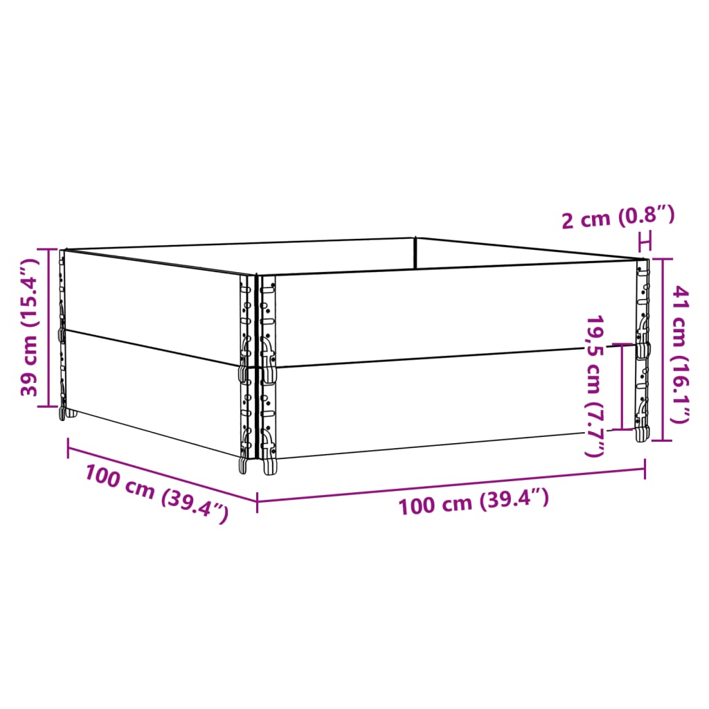Garden Planter 100x100 cm Solid Wood Pine