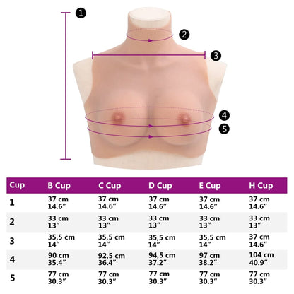 Silicone Breastplate Natural C Cup