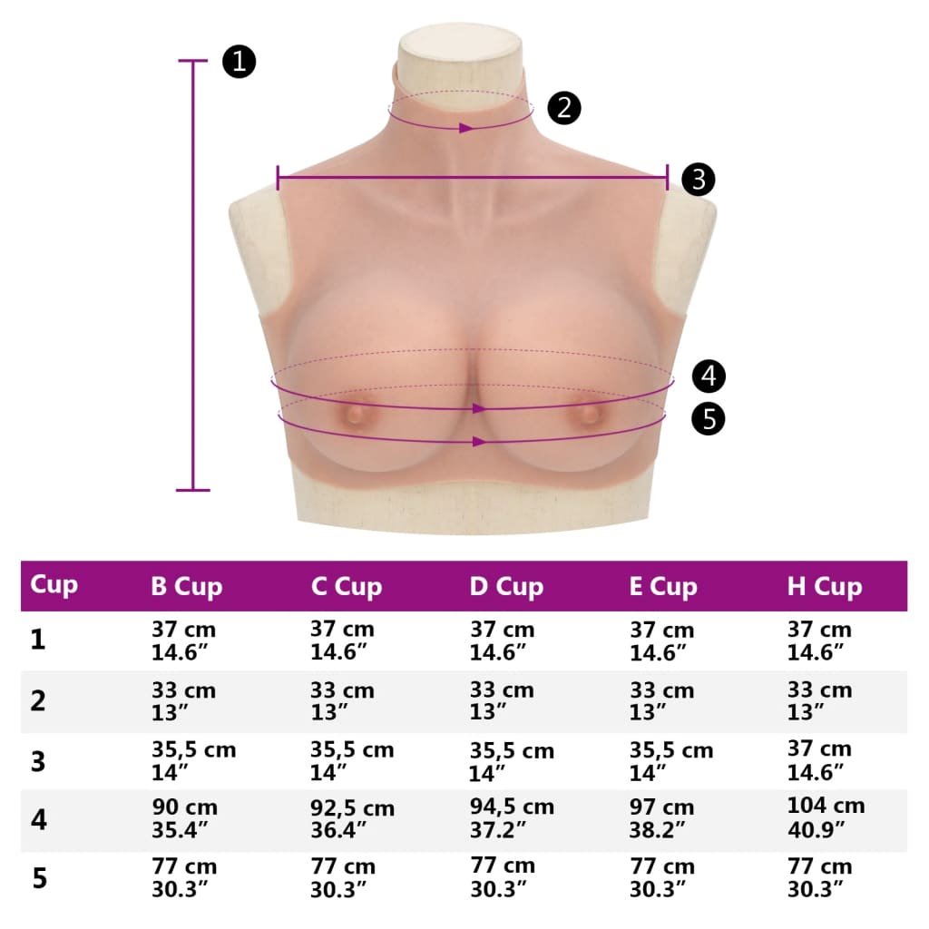 Silicone Breastplate Natural H Cup