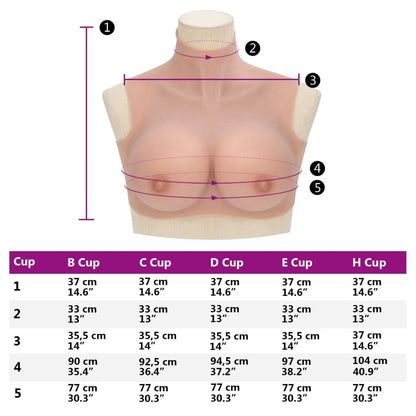 Silicone Breastplate Natural H Cup