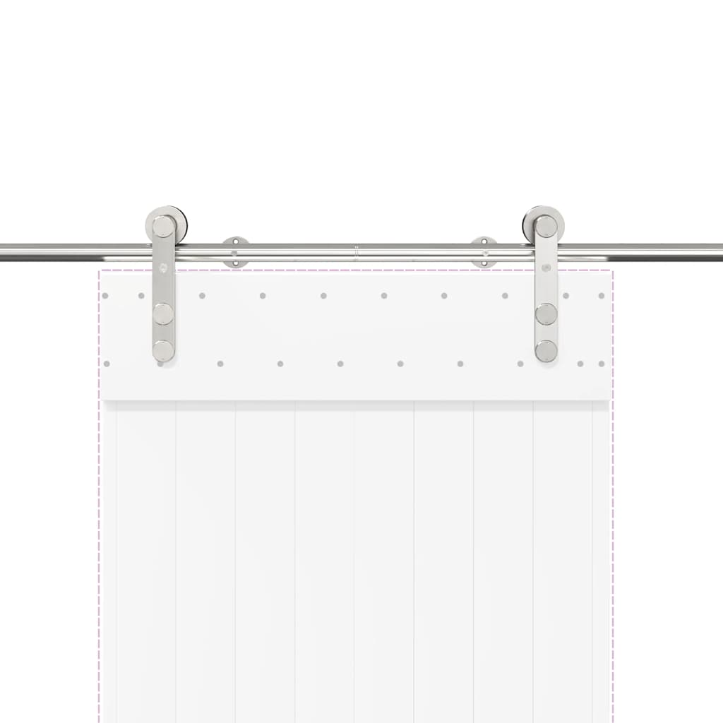 Sliding Door Hardware Kit 183 cm Stainless Steel Silver