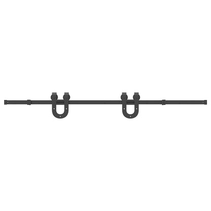 Sliding Door Hardware Kit 200 cm Steel Black