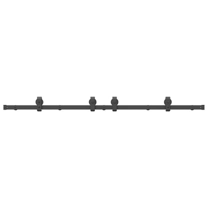 Sliding Door Hardware Kit 183 cm Steel Black