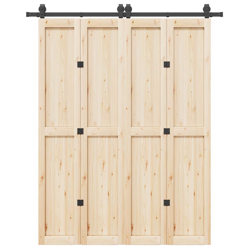 Sliding Door Hardware Kit 183 cm Steel Black