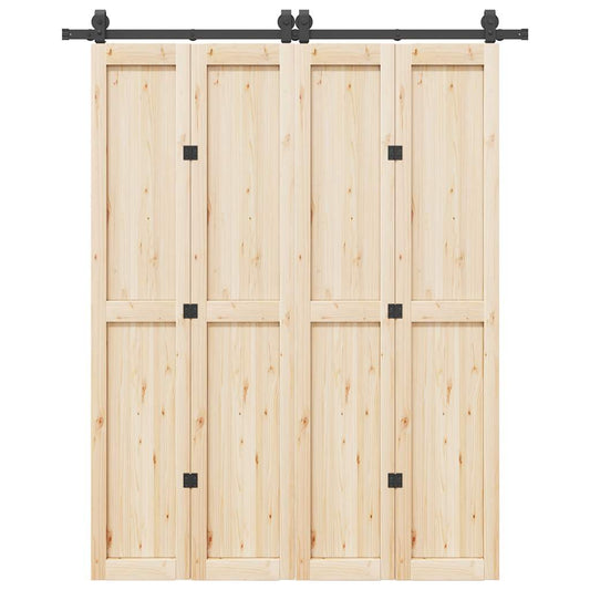 Sliding Door Hardware Kit 183 cm Steel Black