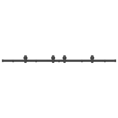 Sliding Door Hardware Kit 200 cm Steel Black