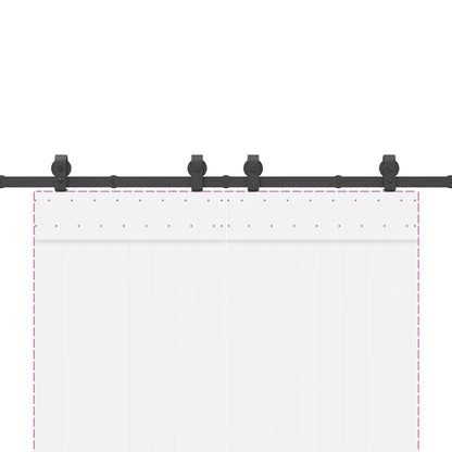 Sliding Door Hardware Kit 200 cm Steel Black