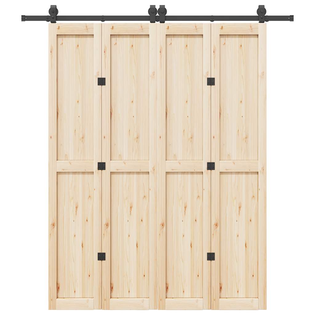 Sliding Door Hardware Kit 200 cm Steel Black