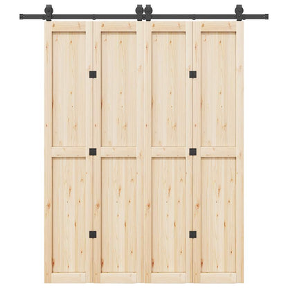 Sliding Door Hardware Kit 200 cm Steel Black