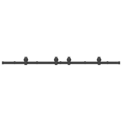 Sliding Door Hardware Kit 183 cm Steel Black