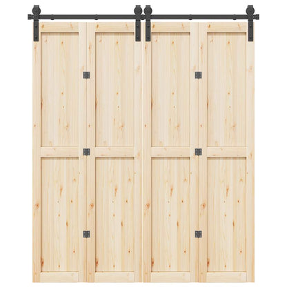 Sliding Door Hardware Kit 183 cm Steel Black