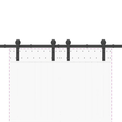 Sliding Door Hardware Kit 200 cm Steel Black