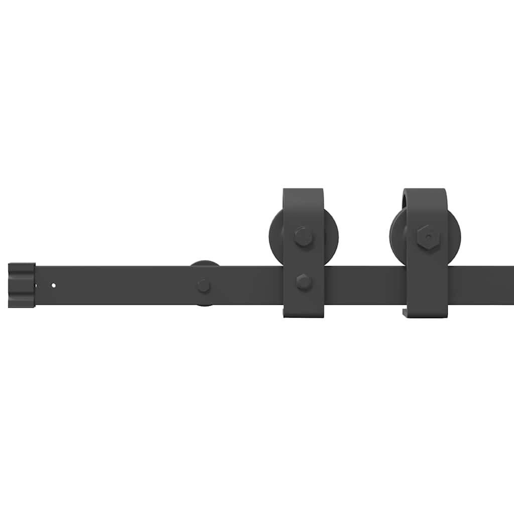 Sliding Door Hardware Kit 200 cm Steel Black