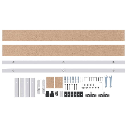 Sliding Door Hardware Kit 200 cm Aluminium Alloy Sliver