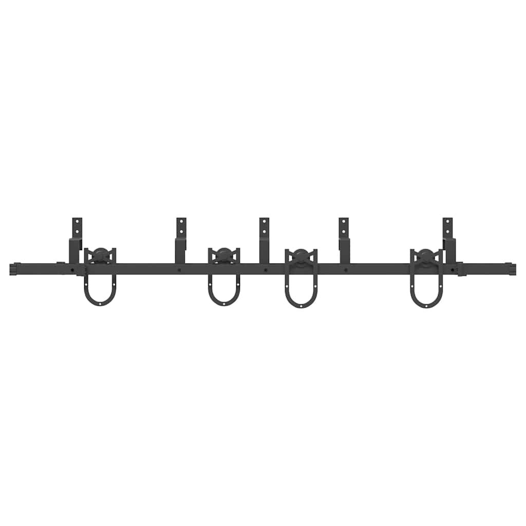 Sliding Door Hardware Kit 200 cm Steel Black