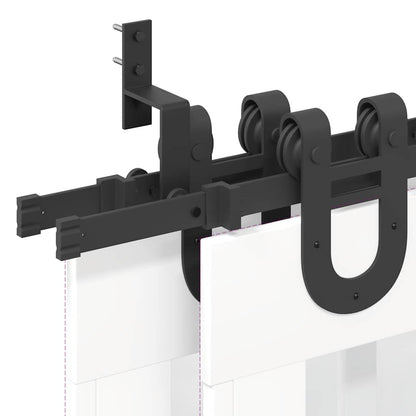 Sliding Door Hardware Kit 366 cm Steel Black