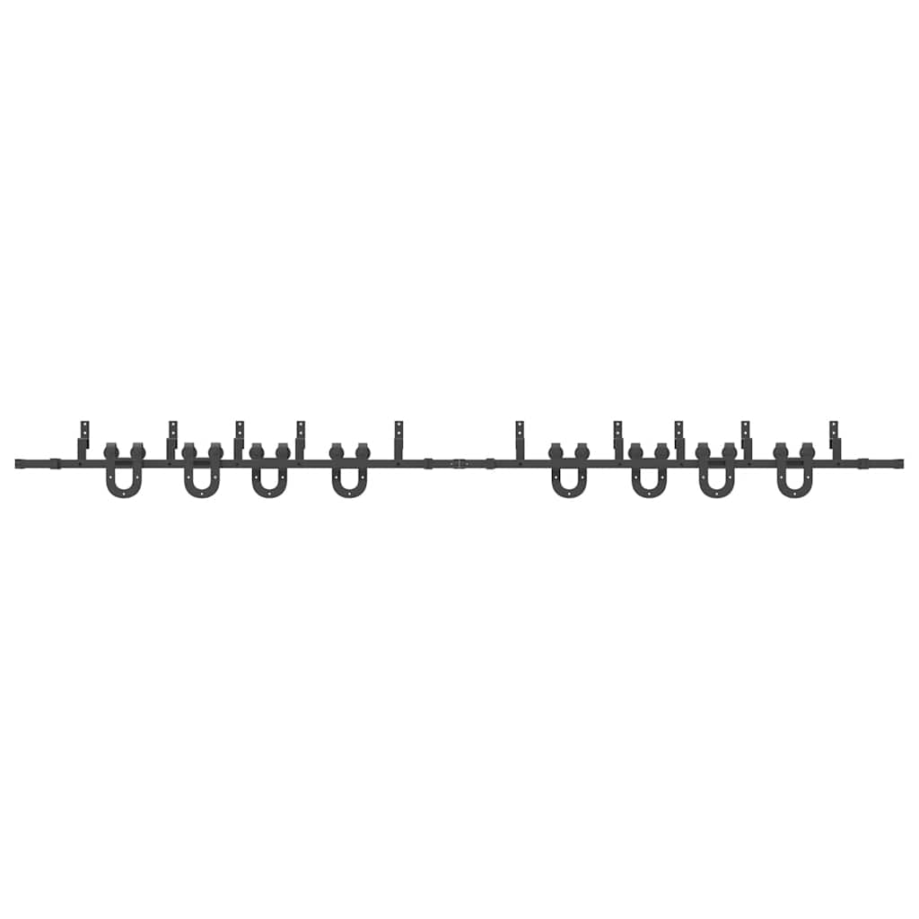Sliding Door Hardware Kit 400 cm Steel Black