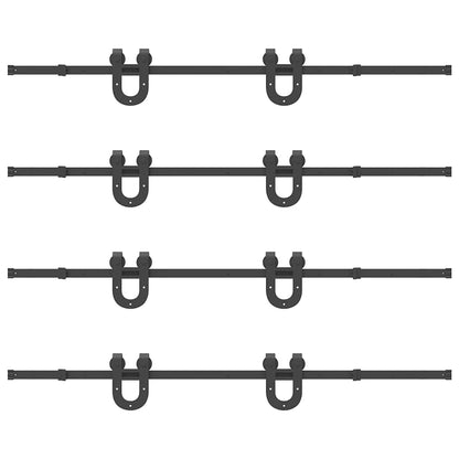 Sliding Door Hardware Kit 400 cm Steel Black