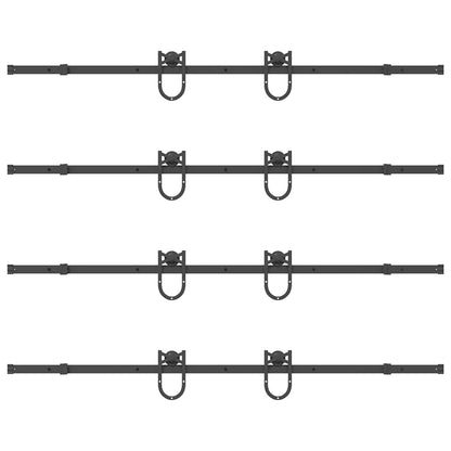 Sliding Door Hardware Kit 400 cm Steel Black