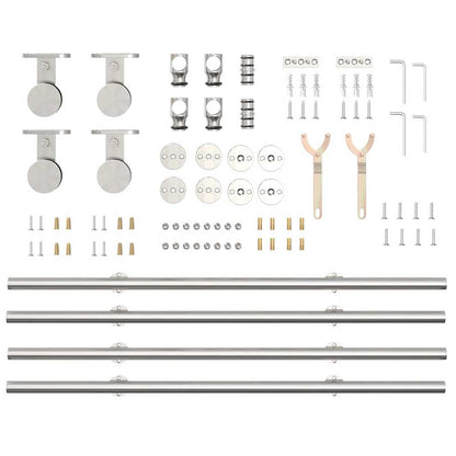 Sliding Door Hardware Kit 183 cm Stainless Steel Silver