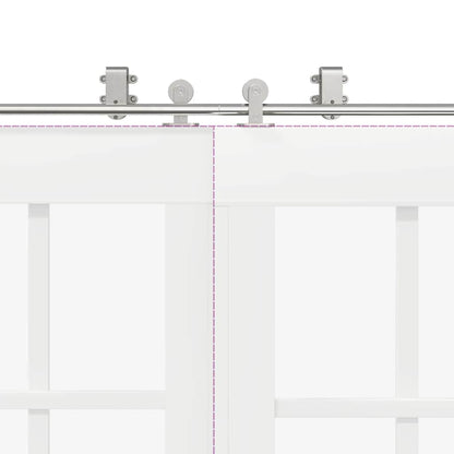 Sliding Door Hardware Kit 183 cm Stainless Steel Silver