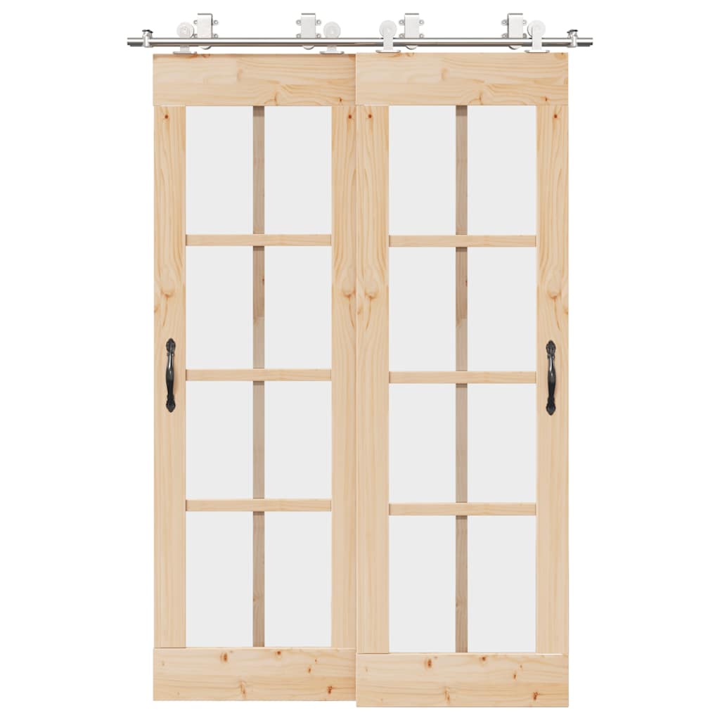Sliding Door Hardware Kit 183 cm Stainless Steel Silver