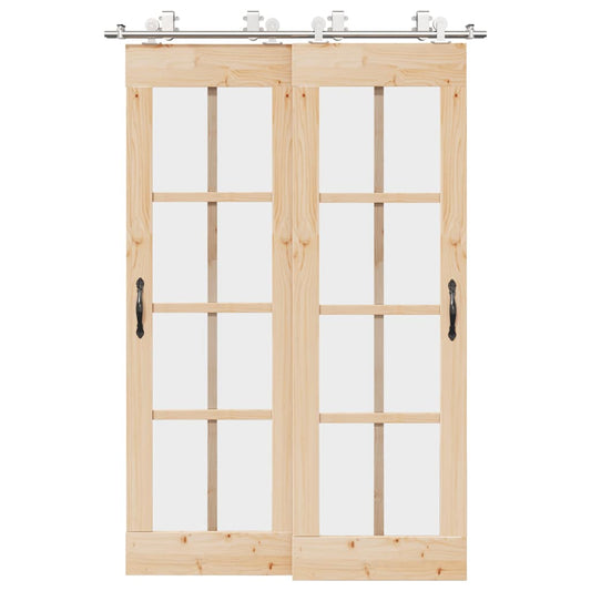 Sliding Door Hardware Kit 183 cm Stainless Steel Silver