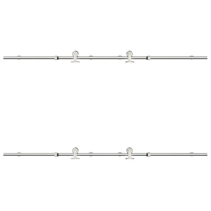 Sliding Door Hardware Kit 183 cm Stainless Steel Silver