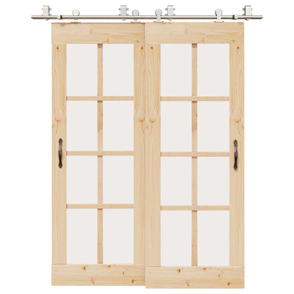 Sliding Door Hardware Kit 183 cm Stainless Steel Silver