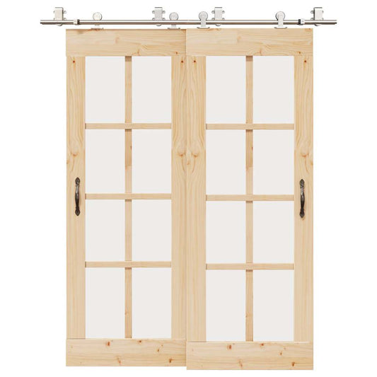 Sliding Door Hardware Kit 183 cm Stainless Steel Silver