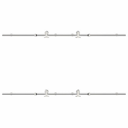 Sliding Door Hardware Kit 200 cm Stainless Steel Silver