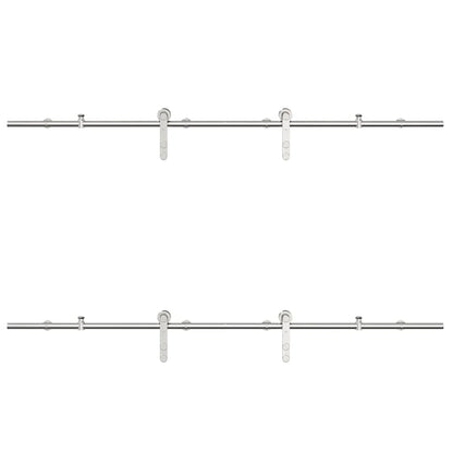 Sliding Door Hardware Kit 183 cm Stainless Steel Silver