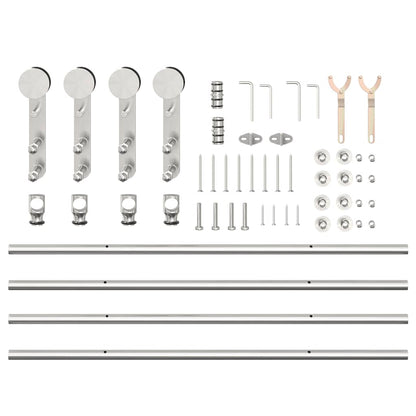 Sliding Door Hardware Kit 183 cm Stainless Steel Silver