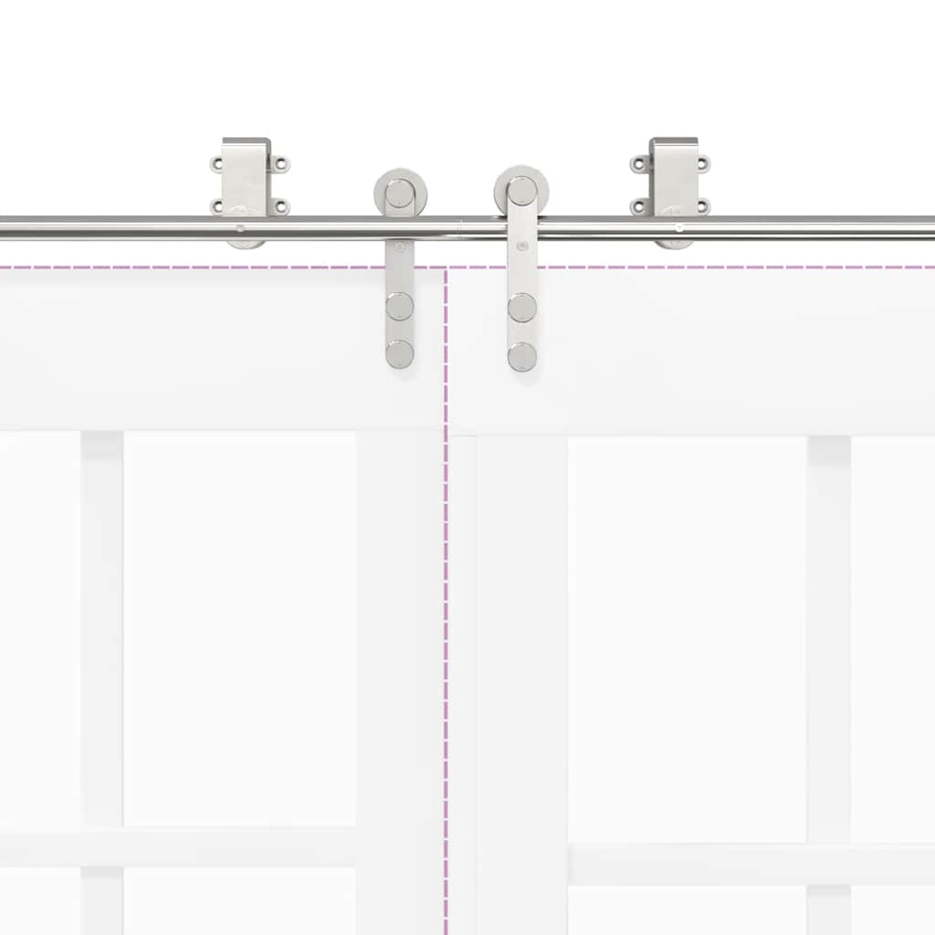 Sliding Door Hardware Kit 183 cm Stainless Steel Silver