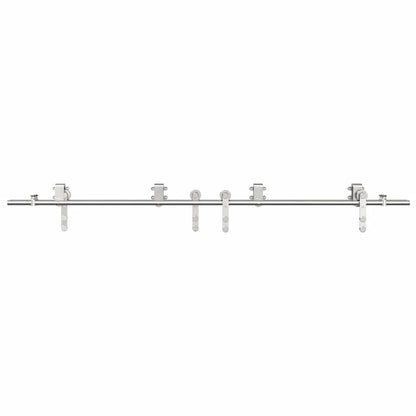 Sliding Door Hardware Kit 200 cm Stainless Steel Silver