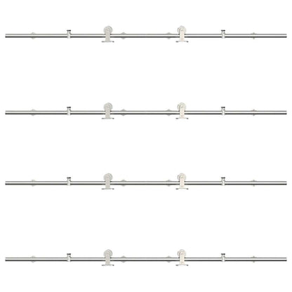 Sliding Door Hardware Kit 366 cm Stainless Steel Silver