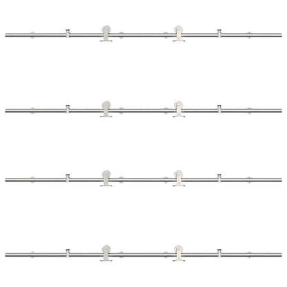 Sliding Door Hardware Kit 400 cm Stainless Steel Silver