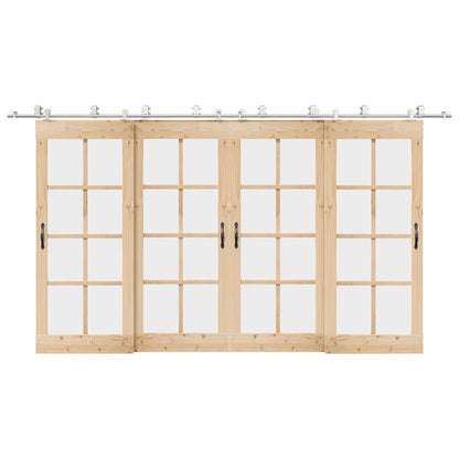 Sliding Door Hardware Kit 400 cm Stainless Steel Silver