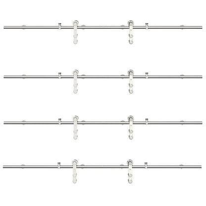 Sliding Door Hardware Kit 366 cm Stainless Steel Silver