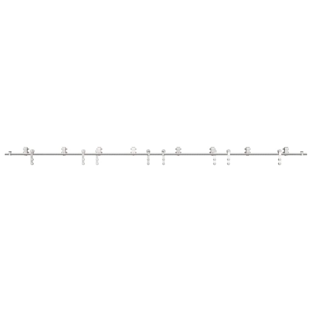 Sliding Door Hardware Kit 400 cm Stainless Steel Silver