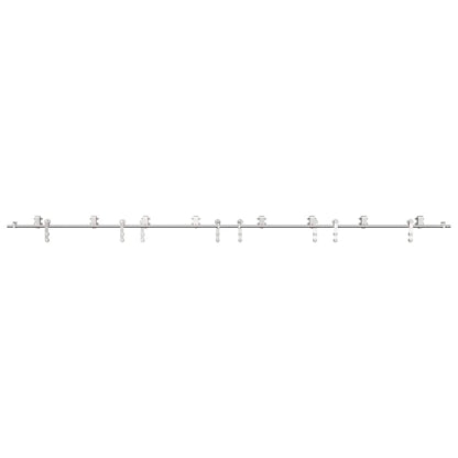 Sliding Door Hardware Kit 400 cm Stainless Steel Silver