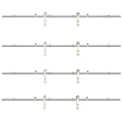 Sliding Door Hardware Kit 400 cm Stainless Steel Silver