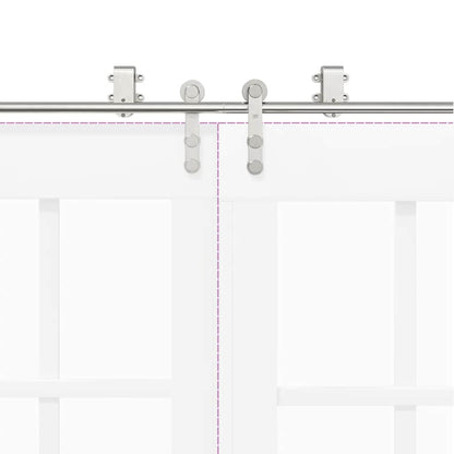 Sliding Door Hardware Kit 400 cm Stainless Steel Silver
