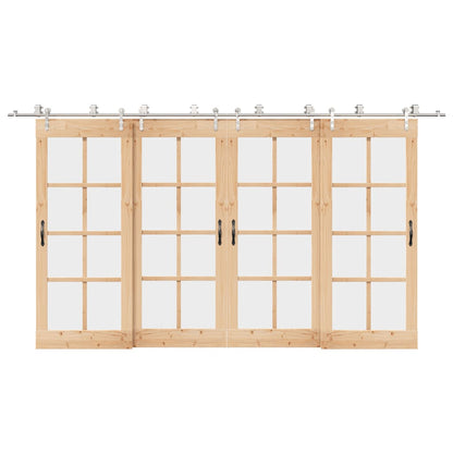 Sliding Door Hardware Kit 400 cm Stainless Steel Silver