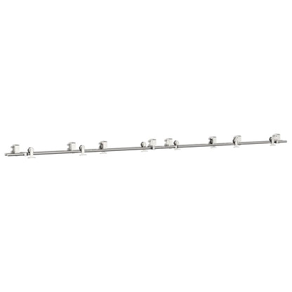 Sliding Door Hardware Kit 366 cm Stainless Steel Silver