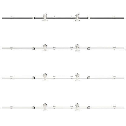 Sliding Door Hardware Kit 366 cm Stainless Steel Silver