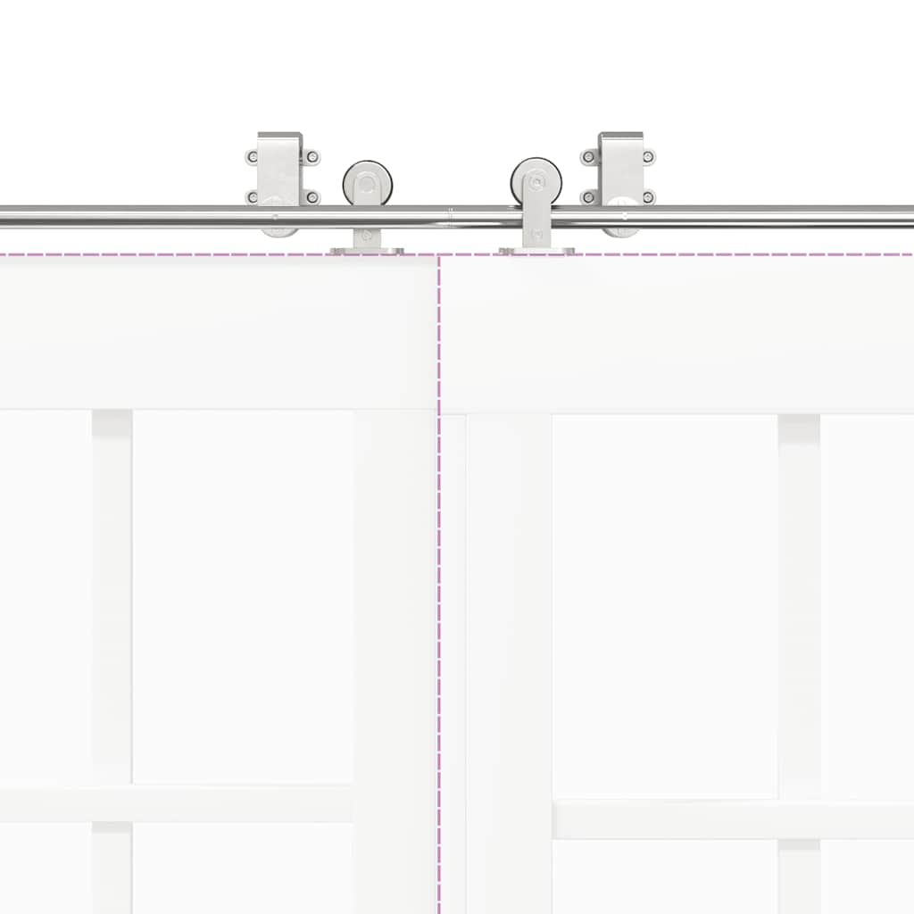 Sliding Door Hardware Kit 366 cm Stainless Steel Silver
