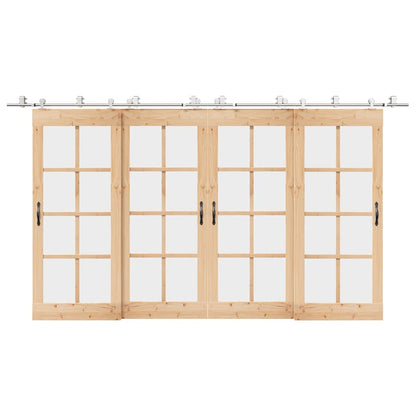 Sliding Door Hardware Kit 400 cm Stainless Steel Silver