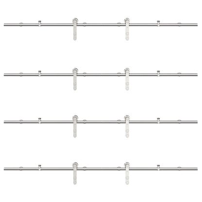 Sliding Door Hardware Kit 400 cm Stainless Steel Silver