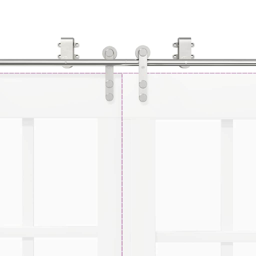 Sliding Door Hardware Kit 400 cm Stainless Steel Silver